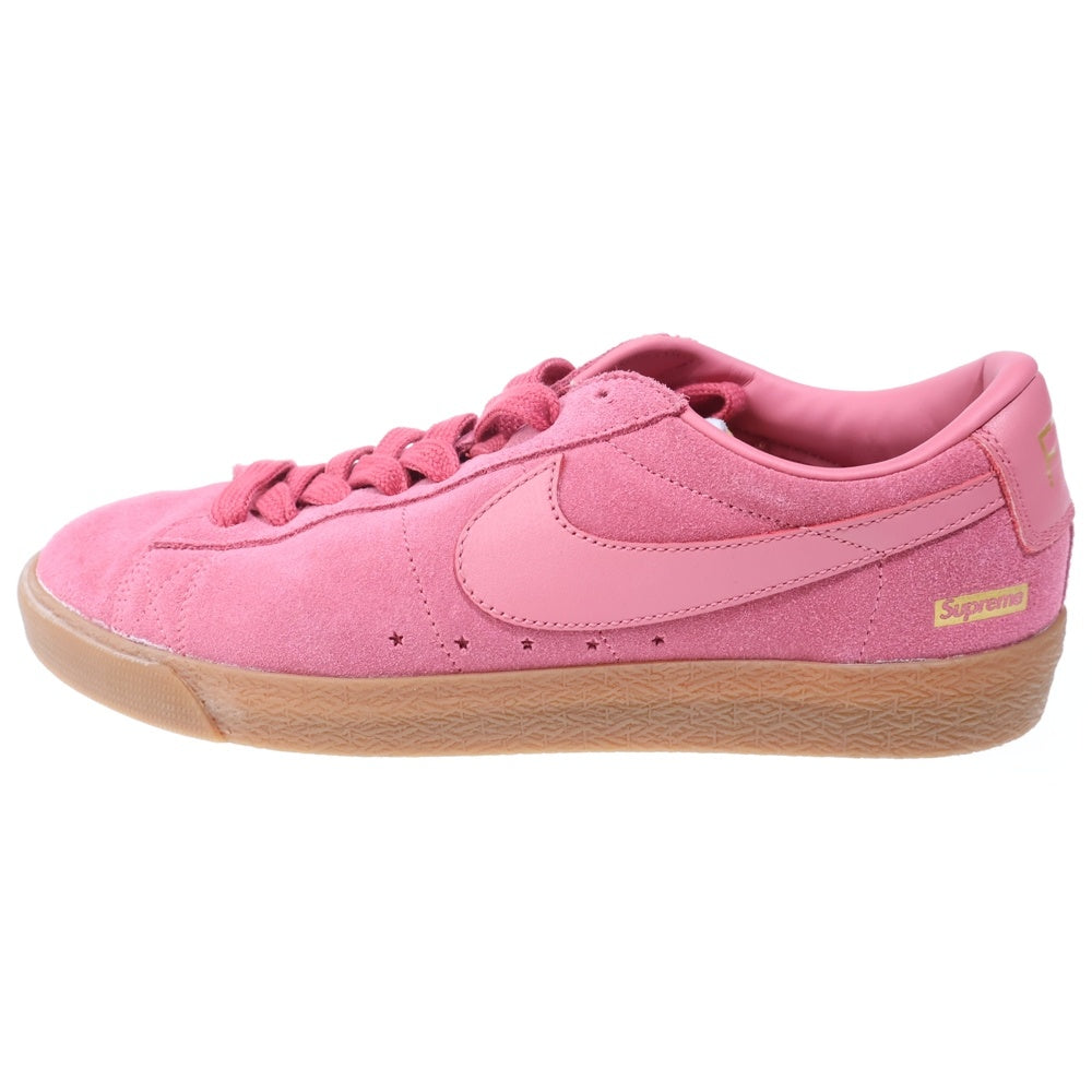 NIKE SB(ナイキエスビー) ×SUPREME SB BLAZER LOW GT シュプリーム ブレザー ローカットスニーカー ピンク US9/27cm