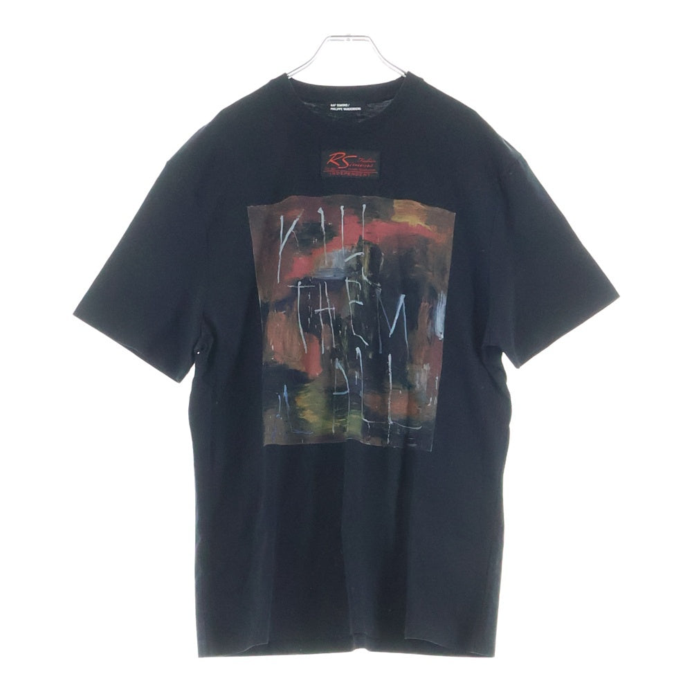 RAF SIMONS(ラフシモンズ) 23SS Oversized T-shirt Kill them all 半袖 プリントTシャツ ブラック 231-137A