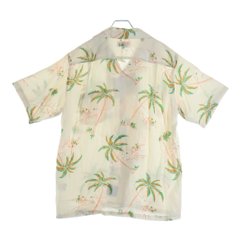 MAISON KITSUNE(メゾンキツネ) オープンカラー レーヨン ハワイアン 半袖シャツ アイボリー KMH30500