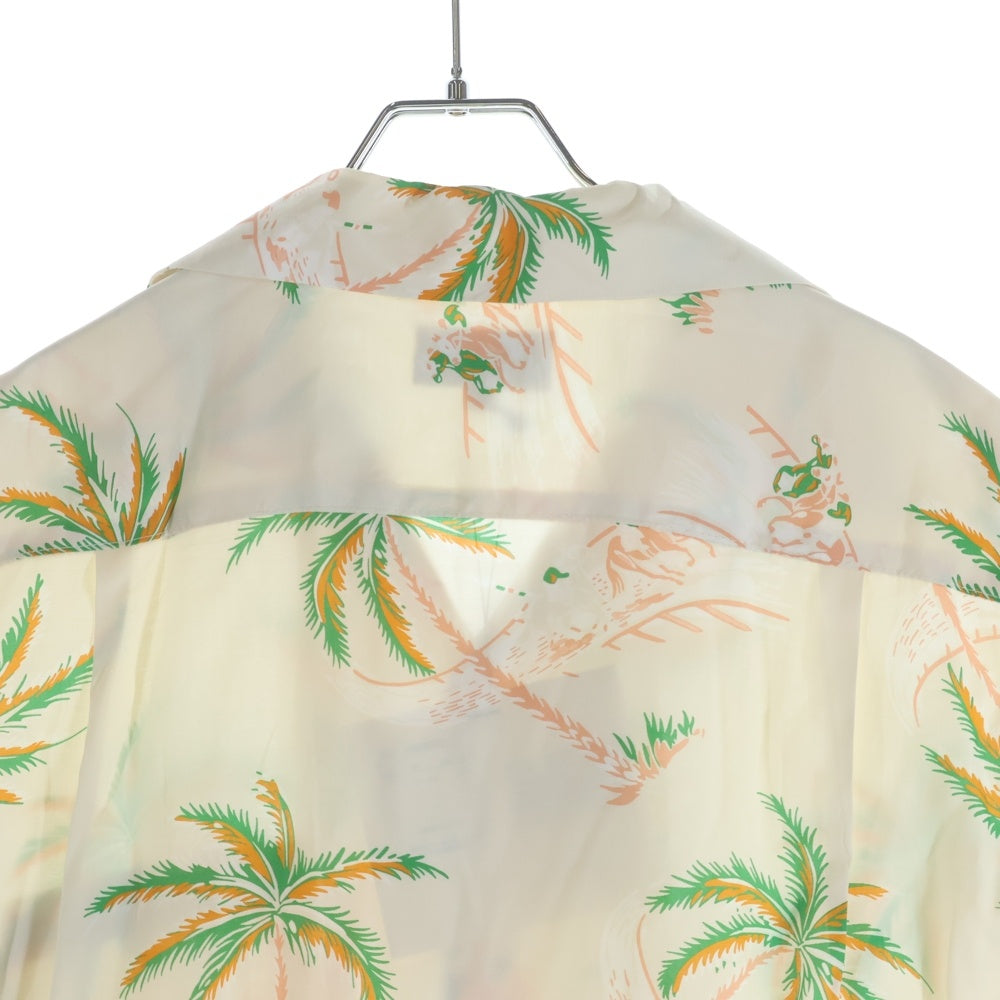 MAISON KITSUNE(メゾンキツネ) オープンカラー レーヨン ハワイアン 半袖シャツ アイボリー KMH30500