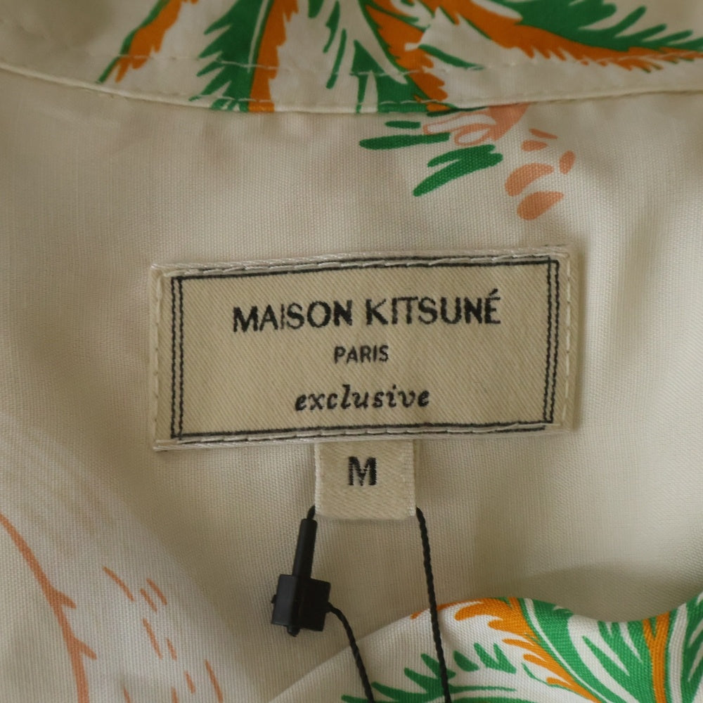 MAISON KITSUNE(メゾンキツネ) オープンカラー レーヨン ハワイアン 半袖シャツ アイボリー KMH30500