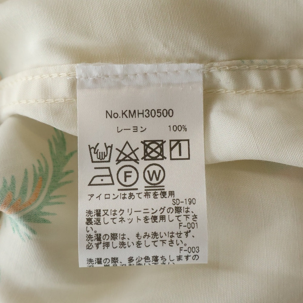 MAISON KITSUNE(メゾンキツネ) オープンカラー レーヨン ハワイアン 半袖シャツ アイボリー KMH30500