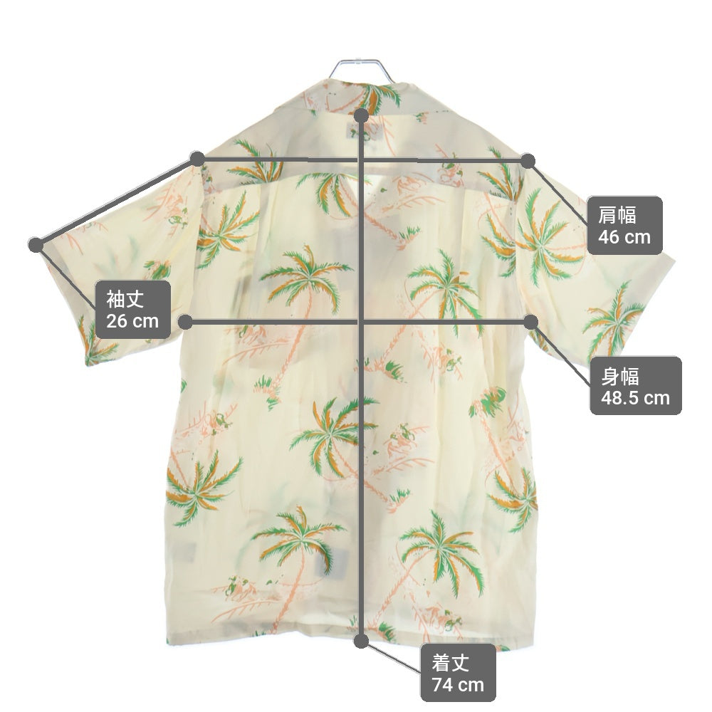 MAISON KITSUNE(メゾンキツネ) オープンカラー レーヨン ハワイアン 半袖シャツ アイボリー KMH30500