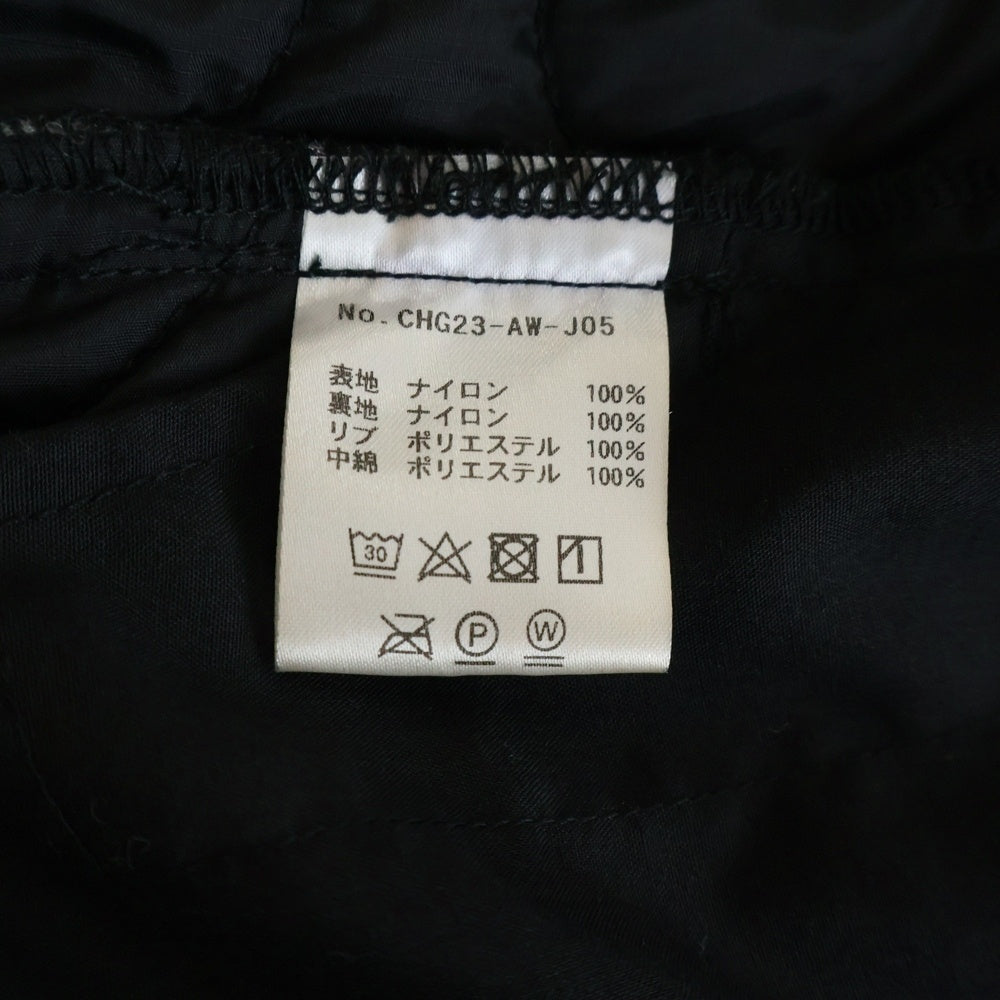 Captains Helm Golf(キャプテンズヘルムゴルフ) 23AW QUILTING NO-COLLAR JACKET キルティング ナイロン ノーカラー 中綿 ジャケット ブラック CHG23-AW-J05