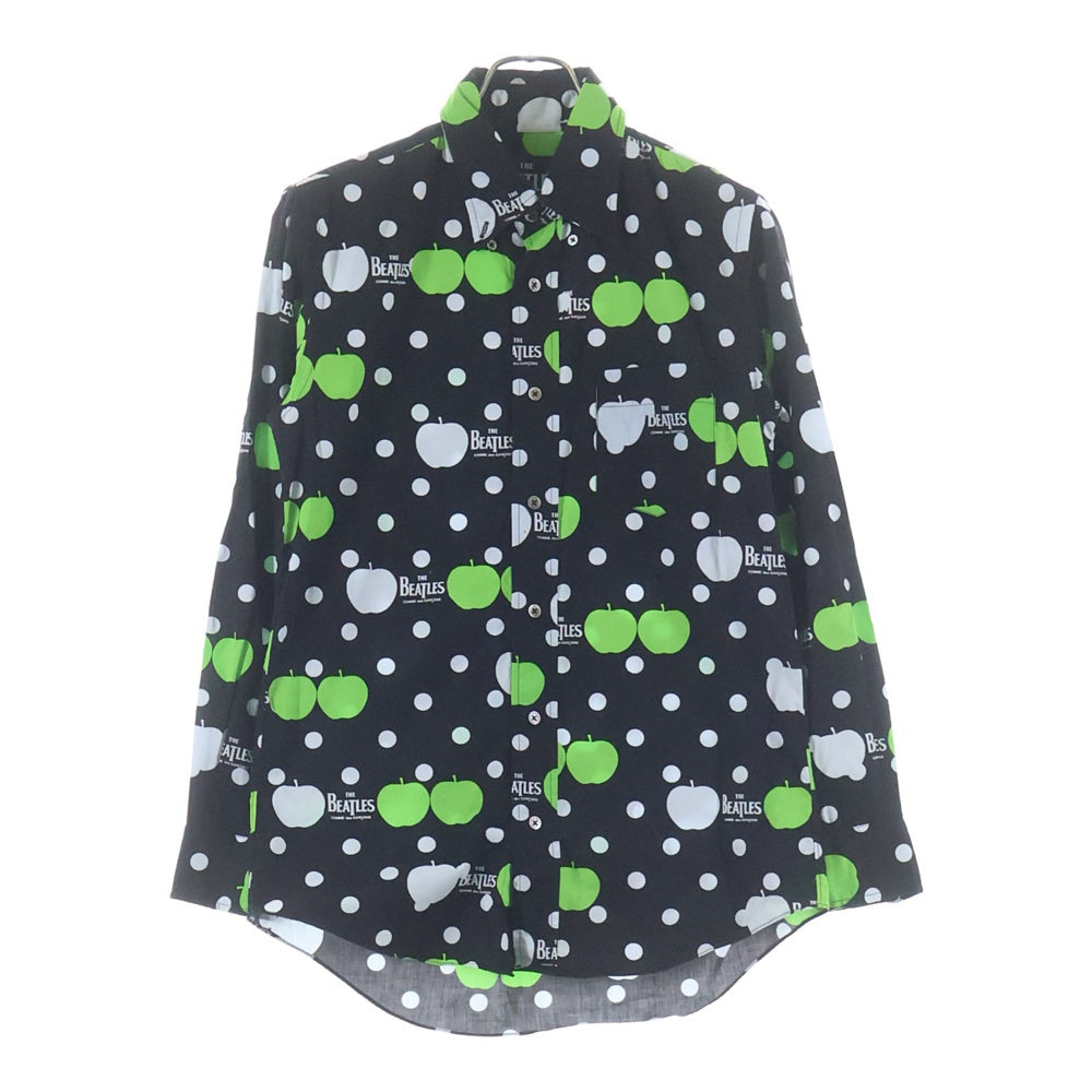 COMME des GARCONS COMME des GARCONS(コムデギャルソンコムデギャルソン) ×THE BEATLES L/S SHIRT ザ ビートルズ アップル 長袖シャツ ブラック VD-B001