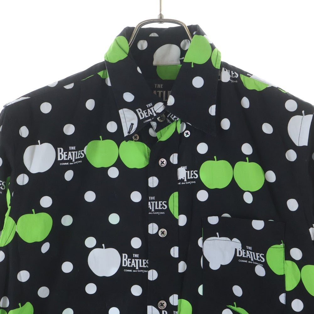 COMME des GARCONS COMME des GARCONS(コムデギャルソンコムデギャルソン) ×THE BEATLES L/S SHIRT ザ ビートルズ アップル 長袖シャツ ブラック VD-B001