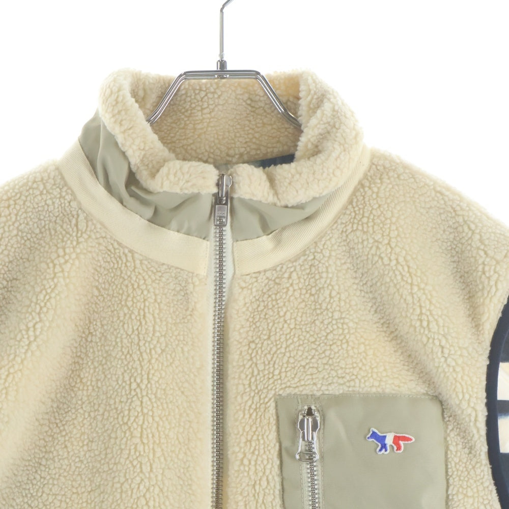 MAISON KITSUNE(メゾンキツネ) 15AW フリース ベスト ジャケット クリーム KML-0551-B