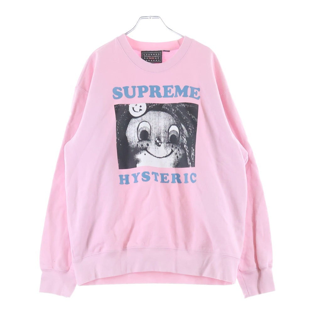 SUPREME(シュプリーム) 21SS ×HYSTERIC GLAMOUR Crewneck ヒステリックグラマー クルーネック 長袖スウェットトレーナー ピンク