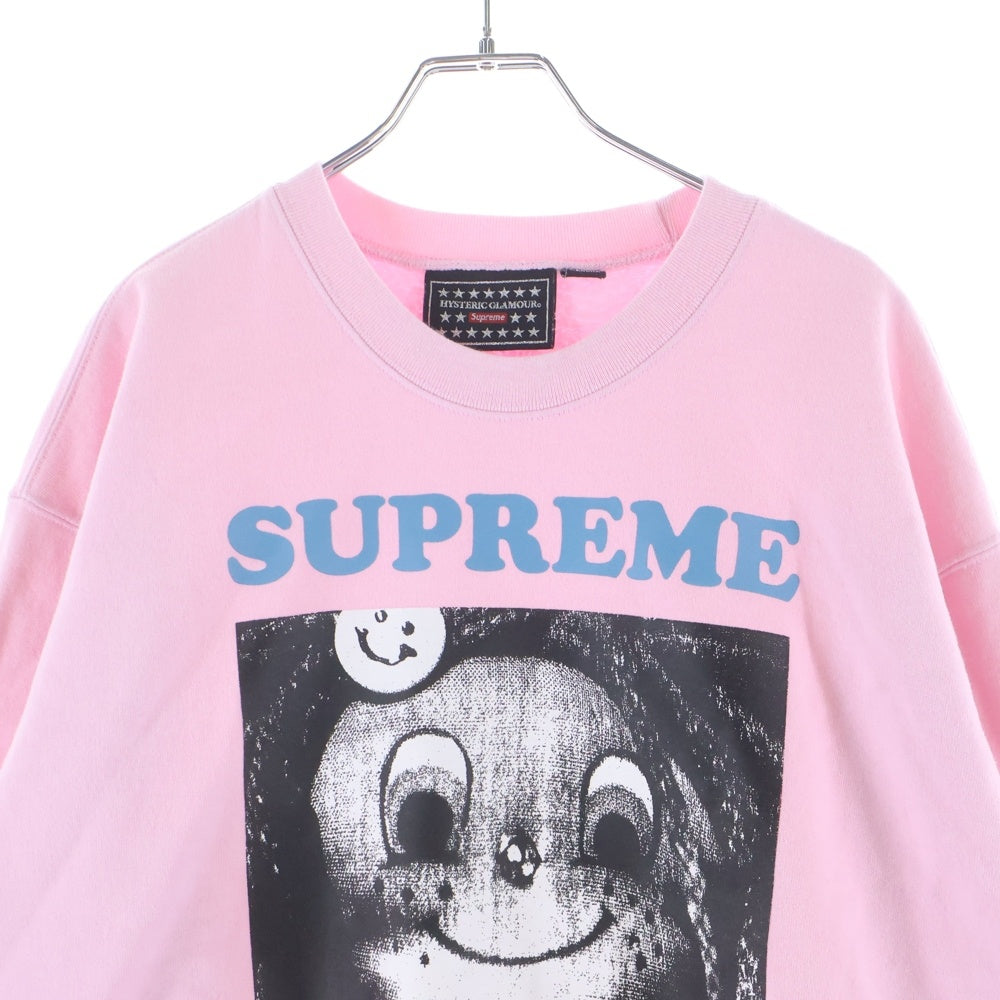 SUPREME(シュプリーム) 21SS ×HYSTERIC GLAMOUR Crewneck ヒステリックグラマー クルーネック 長袖スウェットトレーナー ピンク