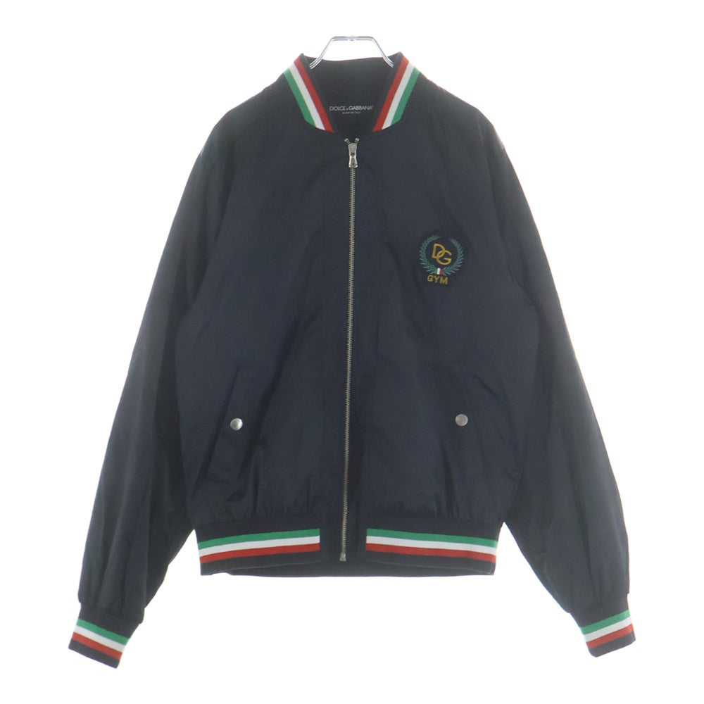 DOLCE & GABBANA(ドルチェアンドガッバーナ) ロゴワッペン付き ジップアップ ナイロンジャケット ブルゾン ブラック