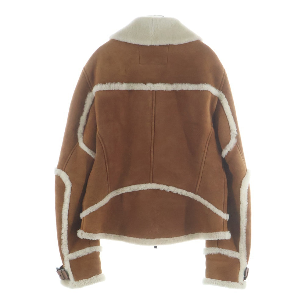 GIANFRANCO FERRE(ジャンフランコフェレ) ロゴワッペン付き レザームートンコート ジャケット ブラウン