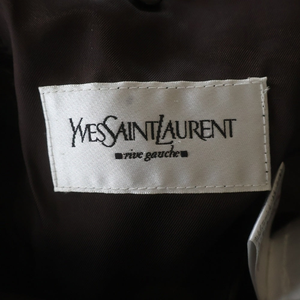 YVES SAINT LAURENT(イヴサンローラン) ラムレザー 2B テーラードジャケット ブラウン