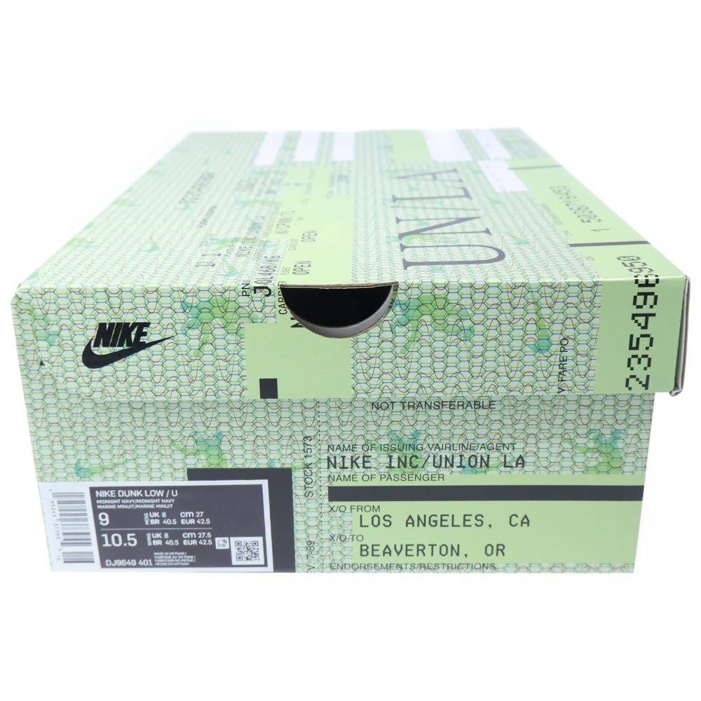 NIKE(ナイキ) ×UNION Dunk Low Pistachio ユニオン ダンク ロー ピスタチオ スニーカー シューズ グリーン US9/27cm DJ9649-401