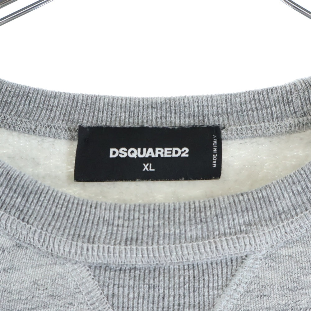 DSQUARED2(ディースクエアード) 18AW フロントロゴ クルーネック 長袖スウェットトレーナー カットソー グレー S71GU0244 S25148