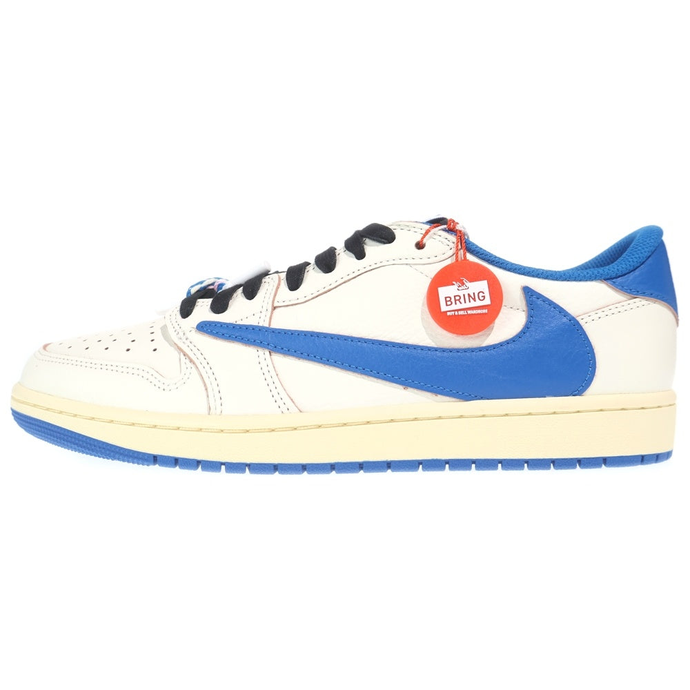 NIKE(ナイキ) AIR JORDAN 1 LOW OG Travis Scott × fragment design エアジョーダン ローカットスニーカー ホワイト/ブルー US10/28cm DM7866-104