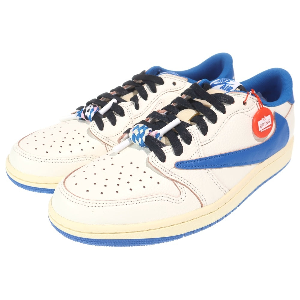 NIKE(ナイキ) AIR JORDAN 1 LOW OG Travis Scott × fragment design エアジョーダン ローカットスニーカー ホワイト/ブルー US10/28cm DM7866-104