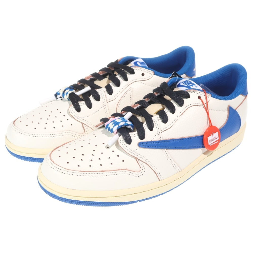 NIKE(ナイキ) AIR JORDAN 1 LOW OG Travis Scott ×トラヴィススコット フラグメント エアジョーダン ローカットスニーカー ホワイト/ブルー US10/28cm DM7866-104