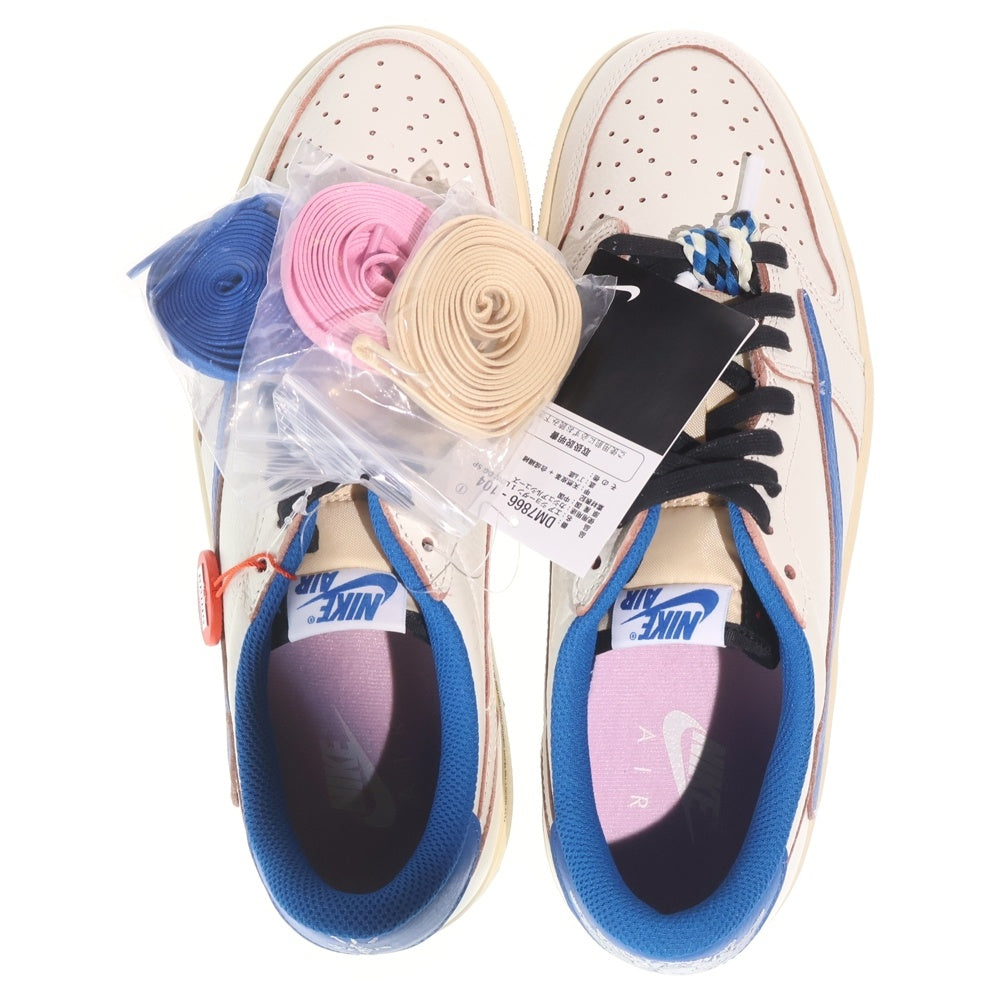 NIKE(ナイキ) AIR JORDAN 1 LOW OG Travis Scott ×トラヴィススコット フラグメント エアジョーダン ローカットスニーカー ホワイト/ブルー US10/28cm DM7866-104