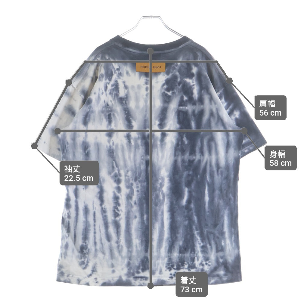LOUIS VUITTON(ルイヴィトン) 22AW タイダイ ロゴプリント クルーネック 半袖Tシャツカットソー グレー RM222 NPL HNY87W