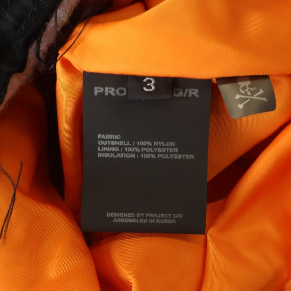mastermind JAPAN(マスターマインドジャパン) ×PROJECT G/R RECONSTRUCTED BOMBER JACKET プロジェクトジーアール ボンバージャケット MA-1 ブラック