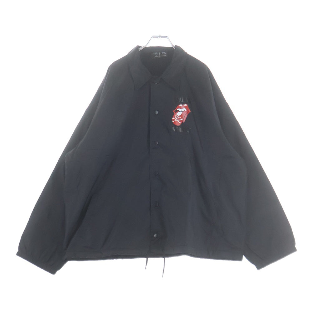 mastermind JAPAN(マスターマインドジャパン) ×ROLLING STONES ローリングストーンズ コーチジャケット ブラック