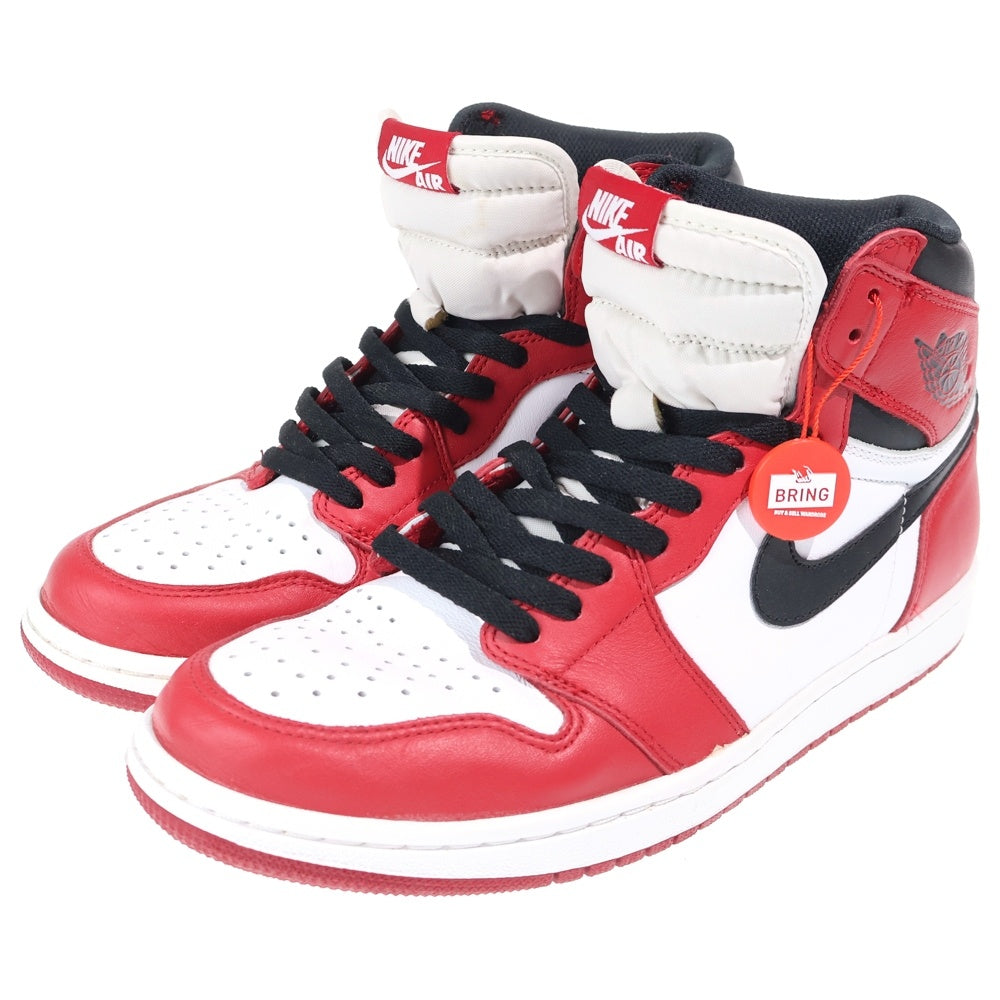 NIKE(ナイキ) 【観賞用 2015年製】AIR JORDAN 1 RETRO HIGH CHICAGO エアジョーダン1 シカゴ ハイスニーカー レッド/ホワイト US10.5/28.5cm 555088-101
