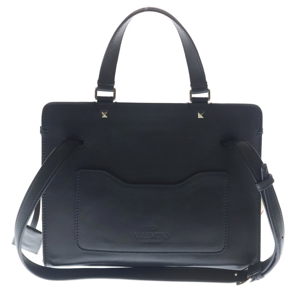 VALENTINO(ヴァレンティノ) 2Way Shoulder Bag 総柄 レザー キャンバス ハンドバッグ ショルダーバッグ ブラック/マルチ PW2B0A81FQS レディース