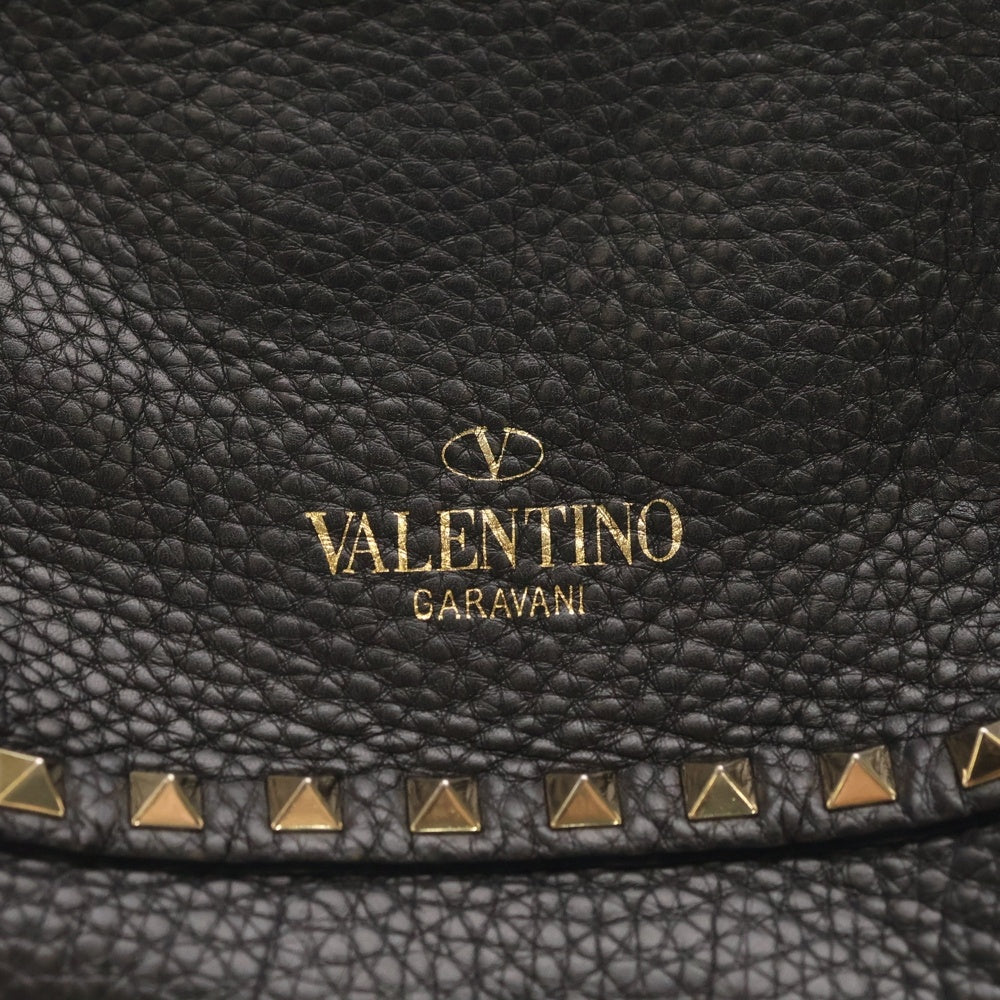 VALENTINO(ヴァレンティノ) ロックスタッズ レザーショルダーバッグ ハンドバッグ ブラック レディース