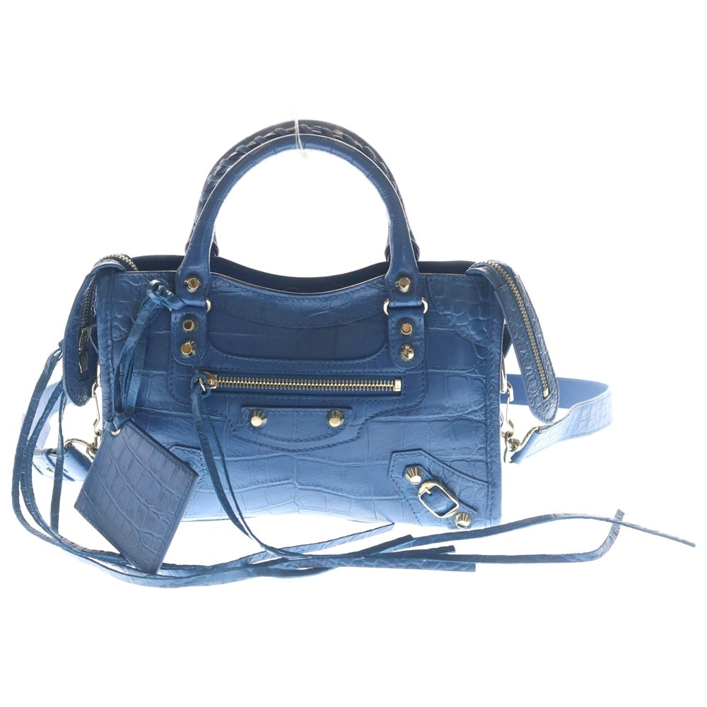 BALENCIAGA(バレンシアガ) クラシック ミニ シティ ショルダーバッグ ハンドバッグ ブルー 300295 レディース