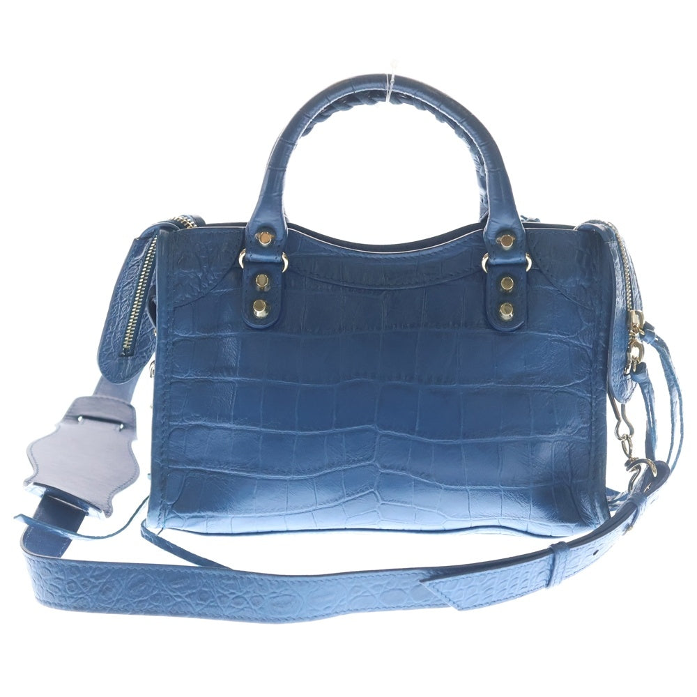 BALENCIAGA(バレンシアガ) クラシック ミニ シティ ショルダーバッグ ハンドバッグ ブルー 300295 レディース
