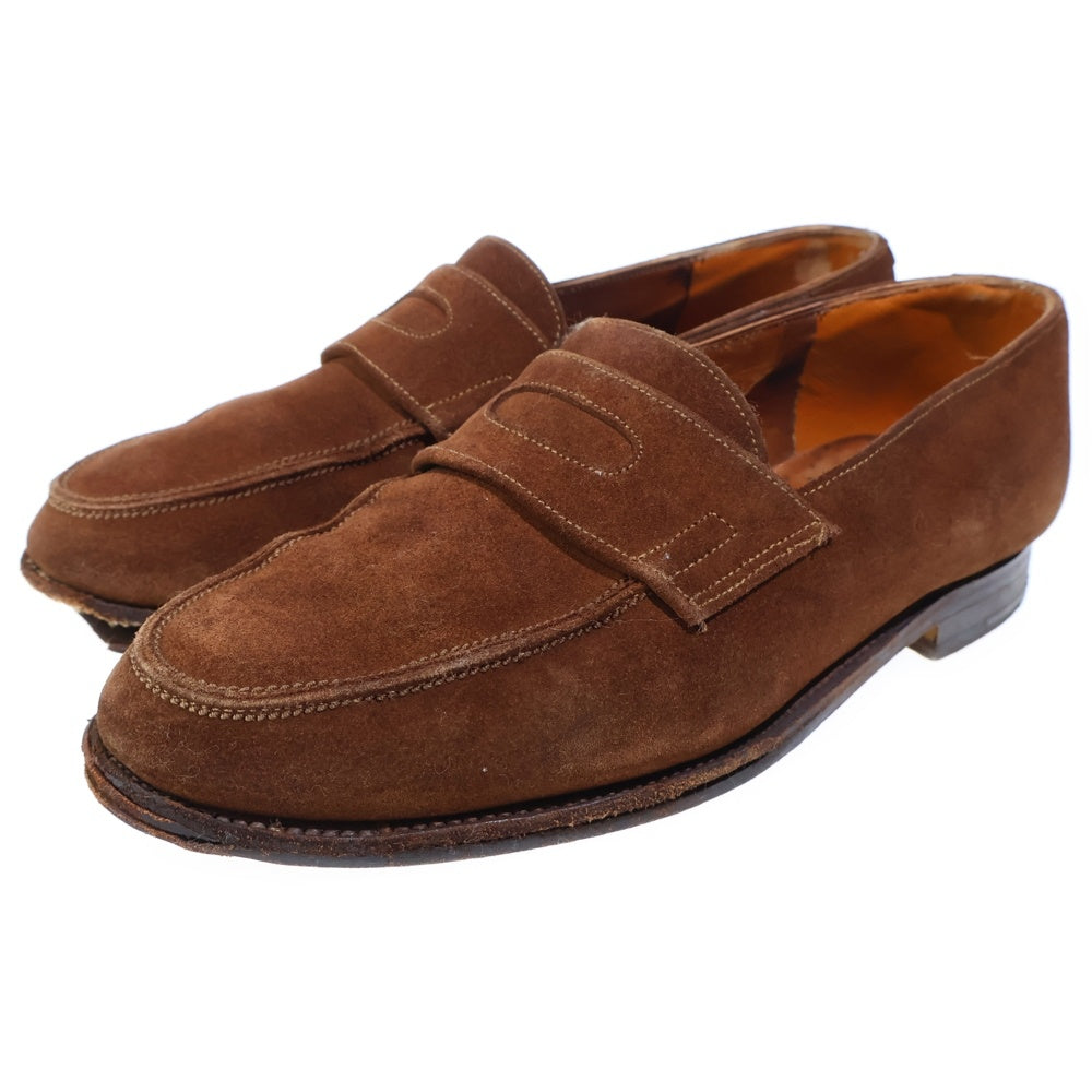 JOHN LOBB(ジョンロブ) コインローファー スウェードレザーシューズ 革靴 ブラウン 6 1/2