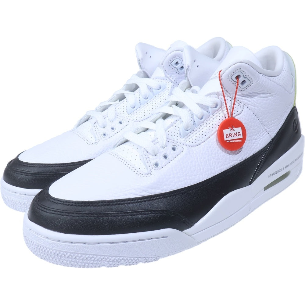 NIKE(ナイキ) ×FRAGMENT DESIGN AIR JORDAN3 RETRO SP DA3595-100 フラグメントデザイン エアジョーダン3 ミッドカットスニーカー ホワイト/ブラック US12/30cm