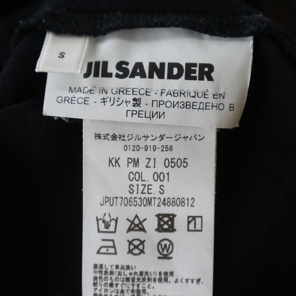 JIL SANDER +(ジルサンダープラス) ロゴパッチ コットン クルーネック 半袖Tシャツ カットソー ブラック JPUT706530MT24880812