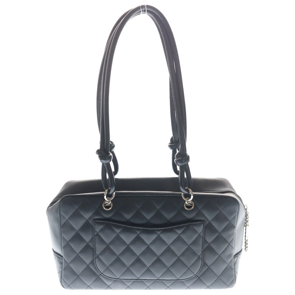 CHANEL(シャネル) カンボンライン スモールボーリングバッグ レザー ハンドバッグ ブラック レディース