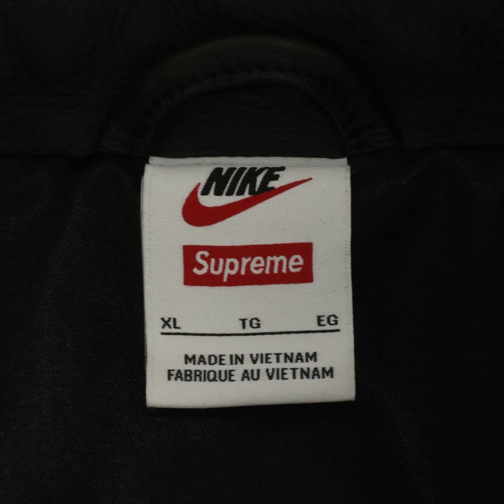 SUPREME(シュプリーム) 25SS ×NIKE Leather Varsity Jacket レザー バーシティ ジャケット ブラック