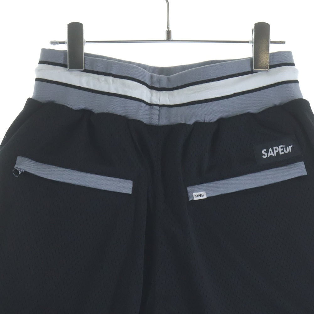 SAPEur(サプール) 23SS BASKET SHORTS バスケットショーツ メッシュハーフパンツ ブラック A0023-332