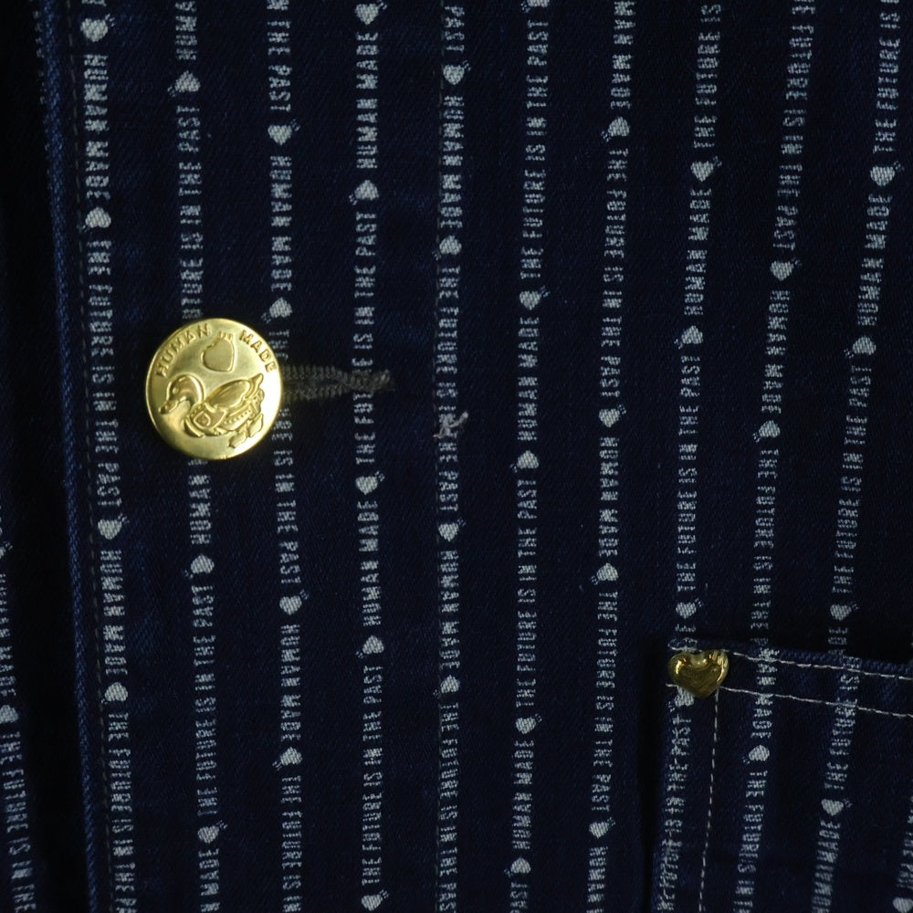HUMAN MADE(ヒューマンメイド) 25SS WABASH COVERALL JACKET ウォバッシュカバーオール ジャケット ストライプ インディゴ