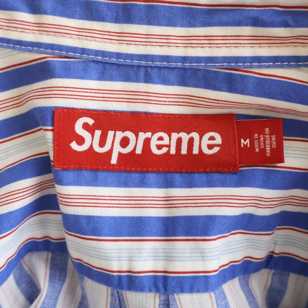 SUPREME(シュプリーム) Loose Fit Multi Stripe S/S Shirt ストライプ 半袖シャツ ブルー