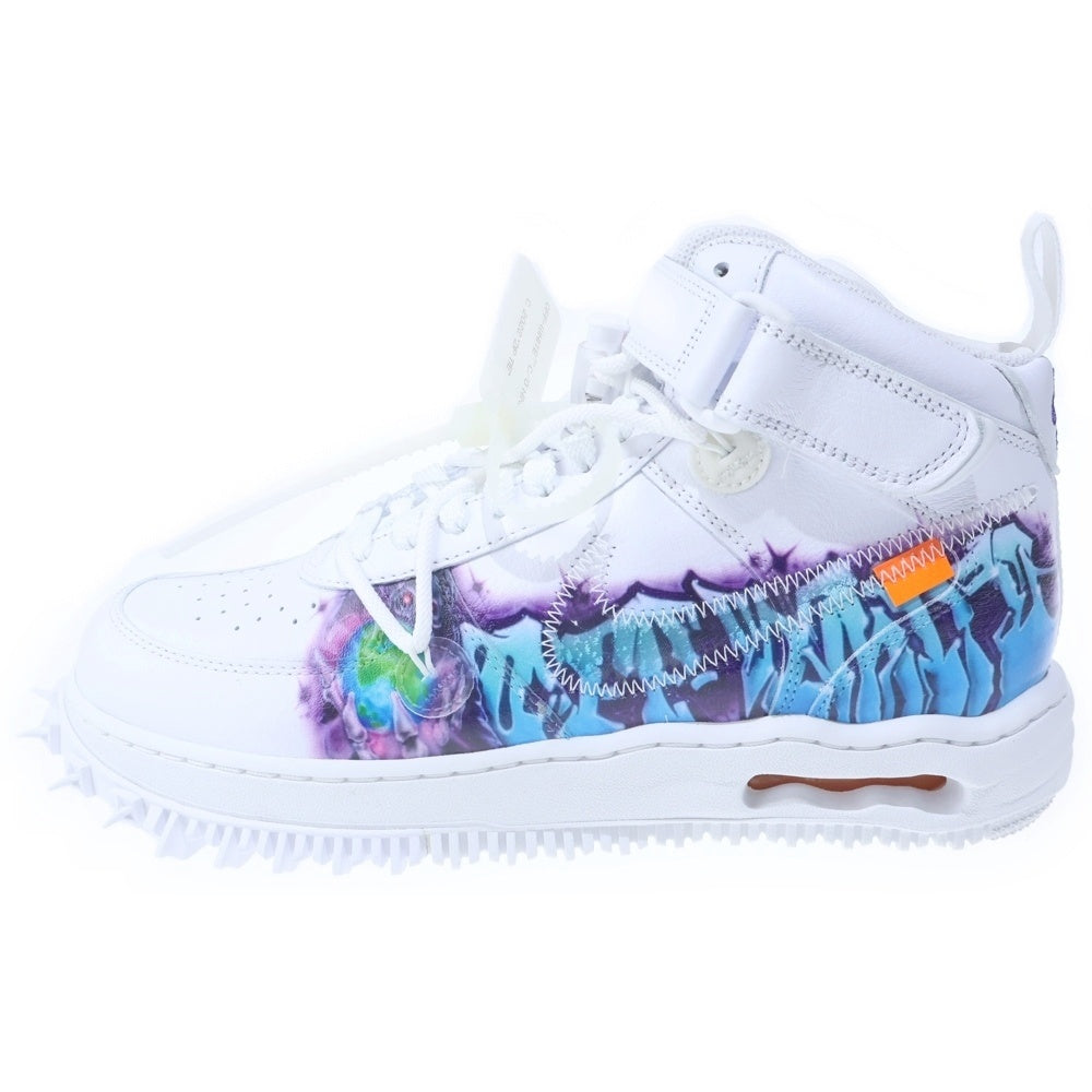 NIKE(ナイキ) ×OFF-WHITE AIR FORCE1 MID SP LTHR オフホワイト エアフォース1 ミッドカットスニーカー ホワイト US9.5/27.5cm DR0500-100