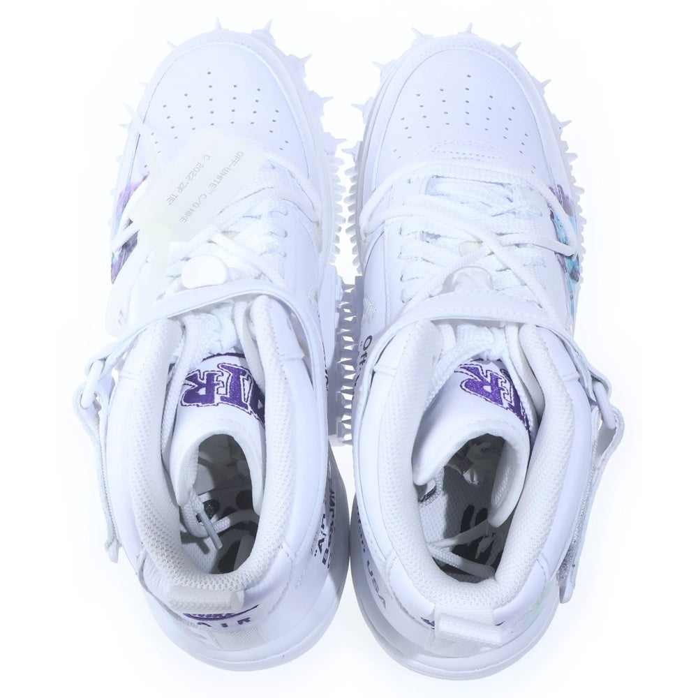 NIKE(ナイキ) ×OFF-WHITE AIR FORCE1 MID SP LTHR オフホワイト エアフォース1 ミッドカットスニーカー ホワイト US9.5/27.5cm DR0500-100