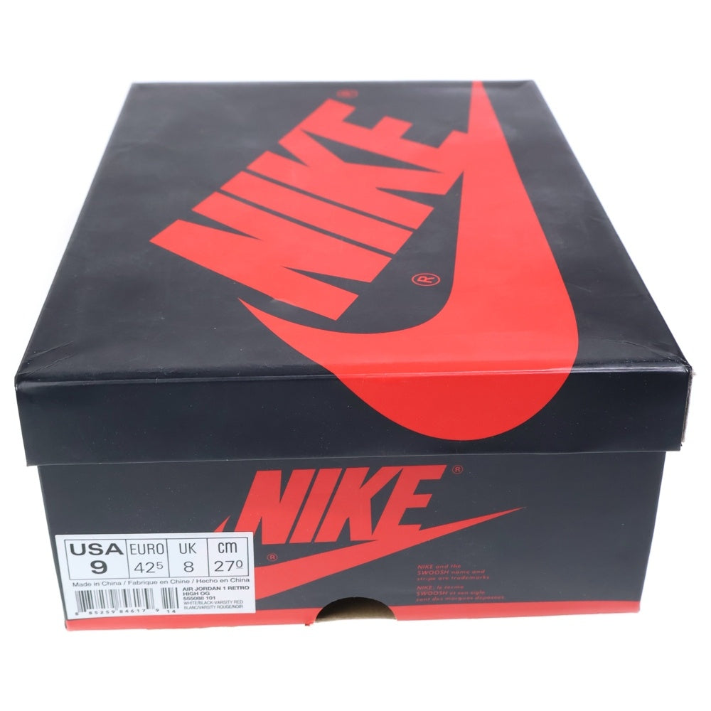 NIKE(ナイキ) 【観賞用 2015年製】AIR JORDAN 1 RETRO HIGH CHICAGO エアジョーダン1 ハイ シカゴ ハイカットスニーカー レッド/ホワイト US9/27cm 555088-101