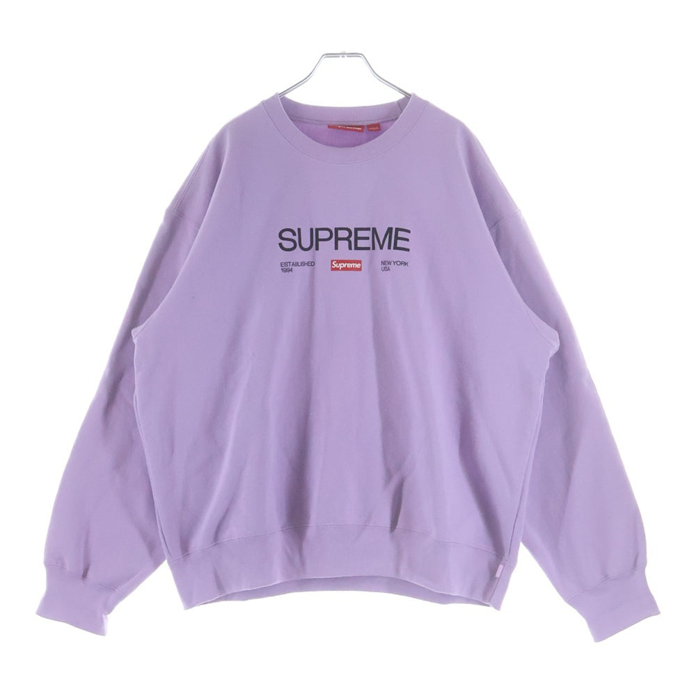 SUPREME(シュプリーム) 24SS Established Crewneck クルーネック スウェットトレーナー パープル