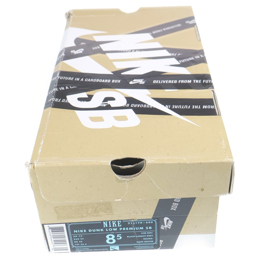 NIKE SB(ナイキエスビー) 【観賞用 2012年製】12SS ×DUNK LOW PREMIUM シュプリーム ダンクロー セメント ローカットスニーカー レッド US8.5/26.5cm 313170-600