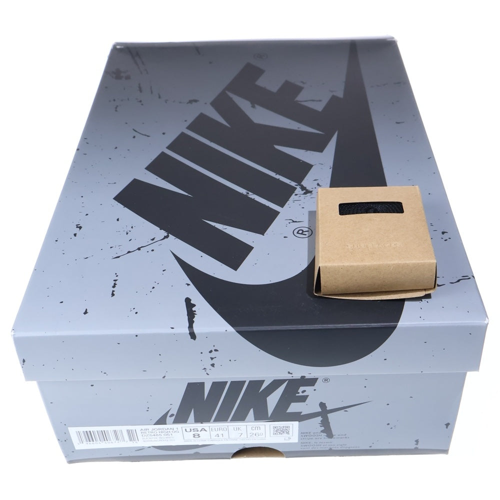 NIKE(ナイキ) AIR JORDAN 1 RETRO HIGH OG BLACK AND SMOKE GREY エアジョーダン 1 ブラックアンドスモークグレー ハイカットスニーカー US8/26cm DZ5485-051