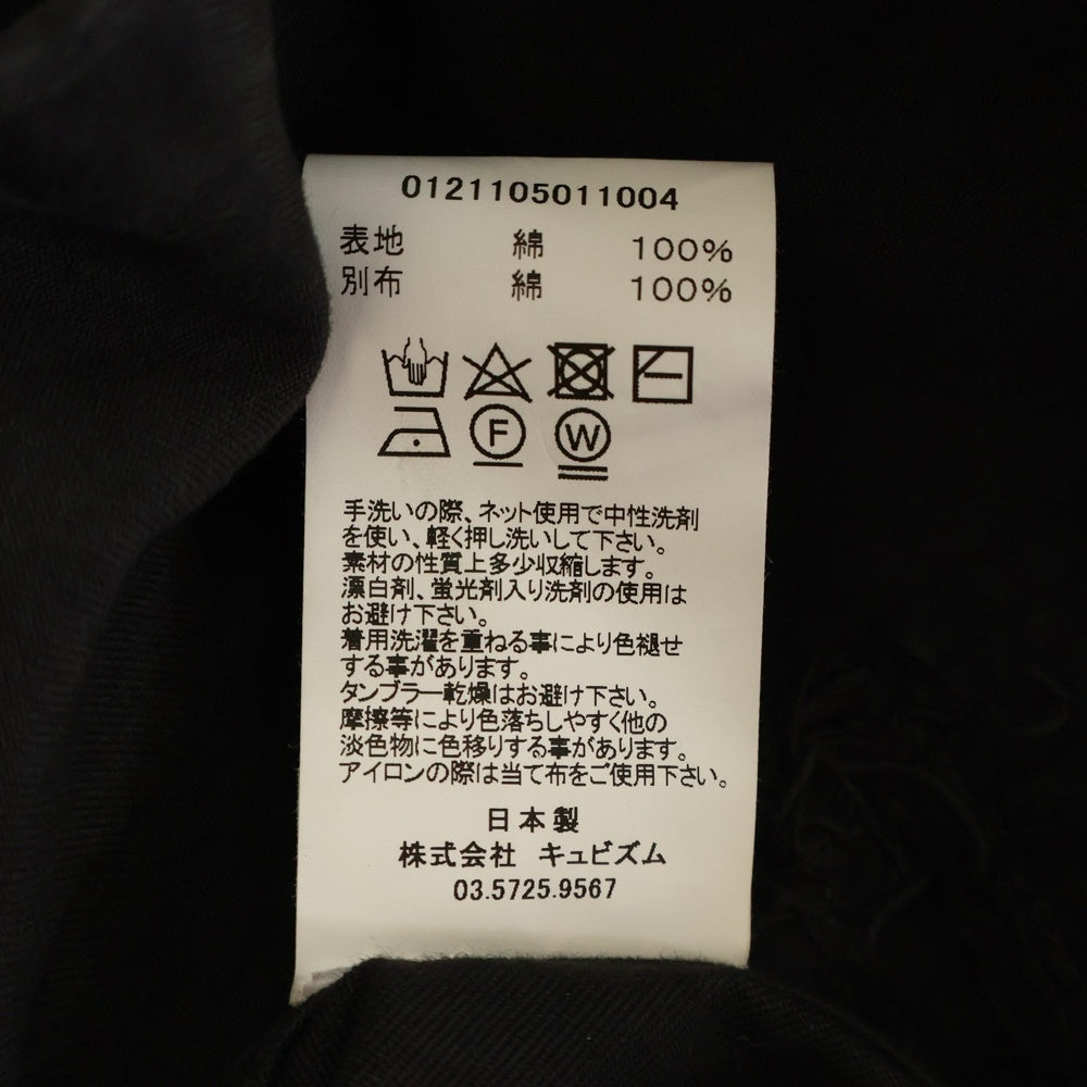 VISVIM(ヴィスヴィム) TRAVAIL SHIRT L/S CRASH クラッシュ加工 長袖シャツ ブラック 0121105011004