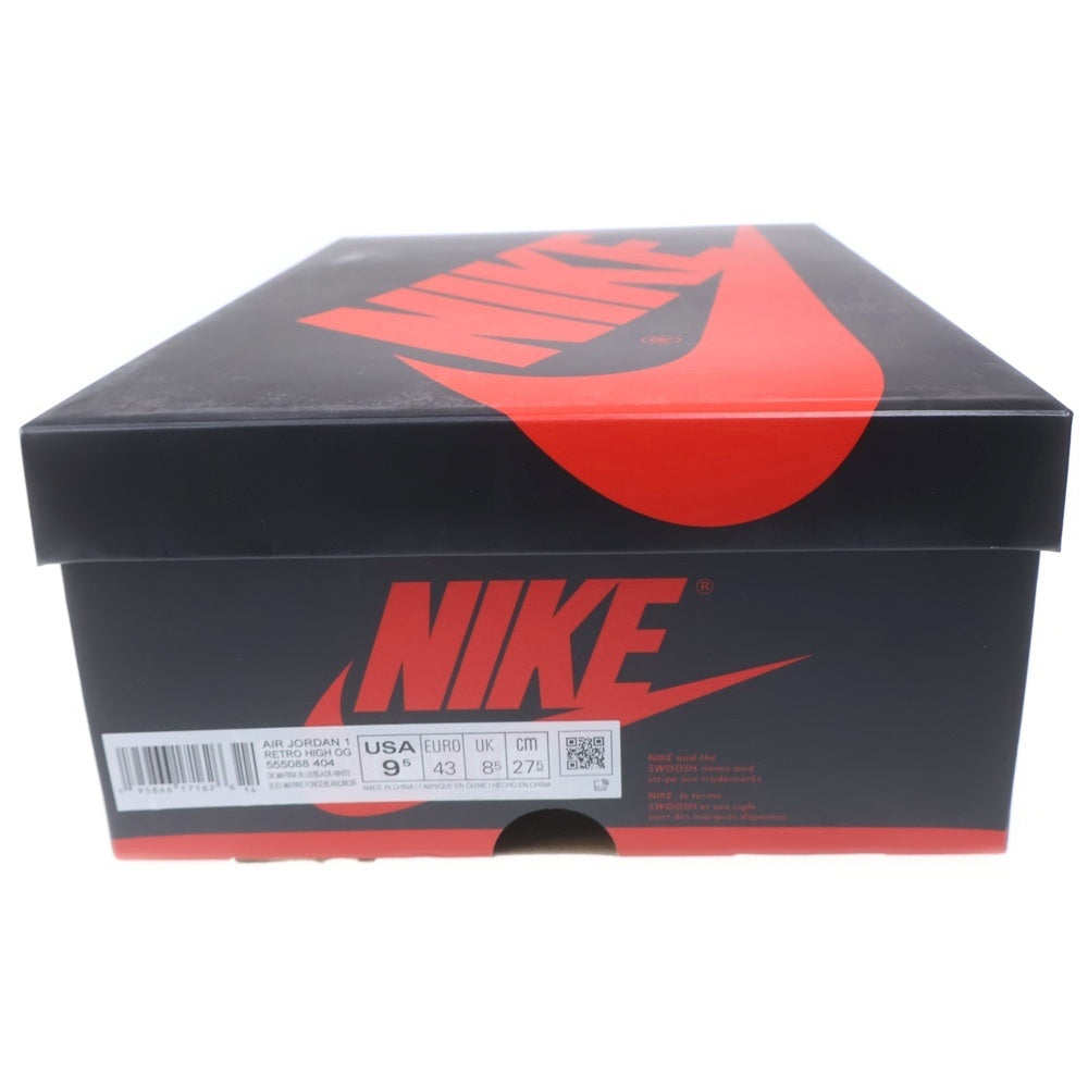 NIKE(ナイキ) AIR JORDAN 1 RETRO HIGH OG DARK MARINA BLUE エアジョーダン1 レトロ ダークマリーナブルー ハイカットスニーカー ブラック/ブルー US9.5/27.5cm 555088-404
