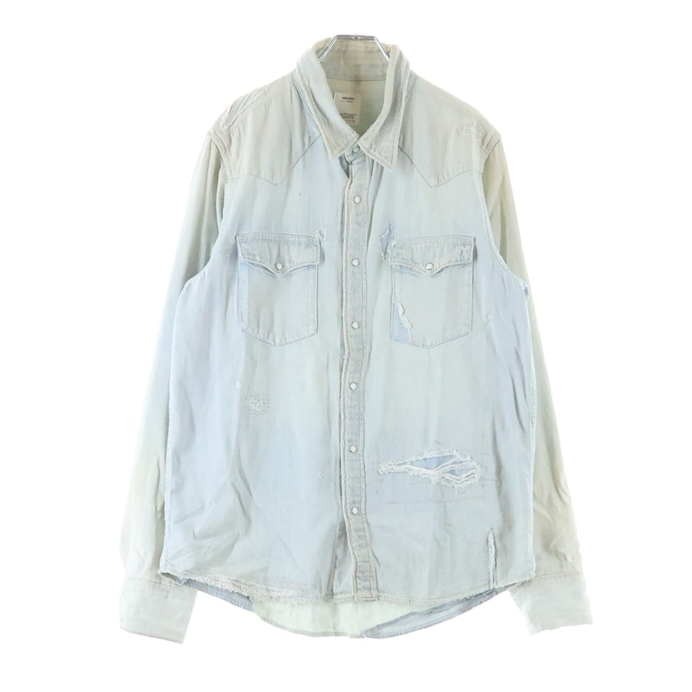 VISVIM(ヴィスヴィム) ダメージ加工 デニムウエスタンシャツ 長袖 インディゴ