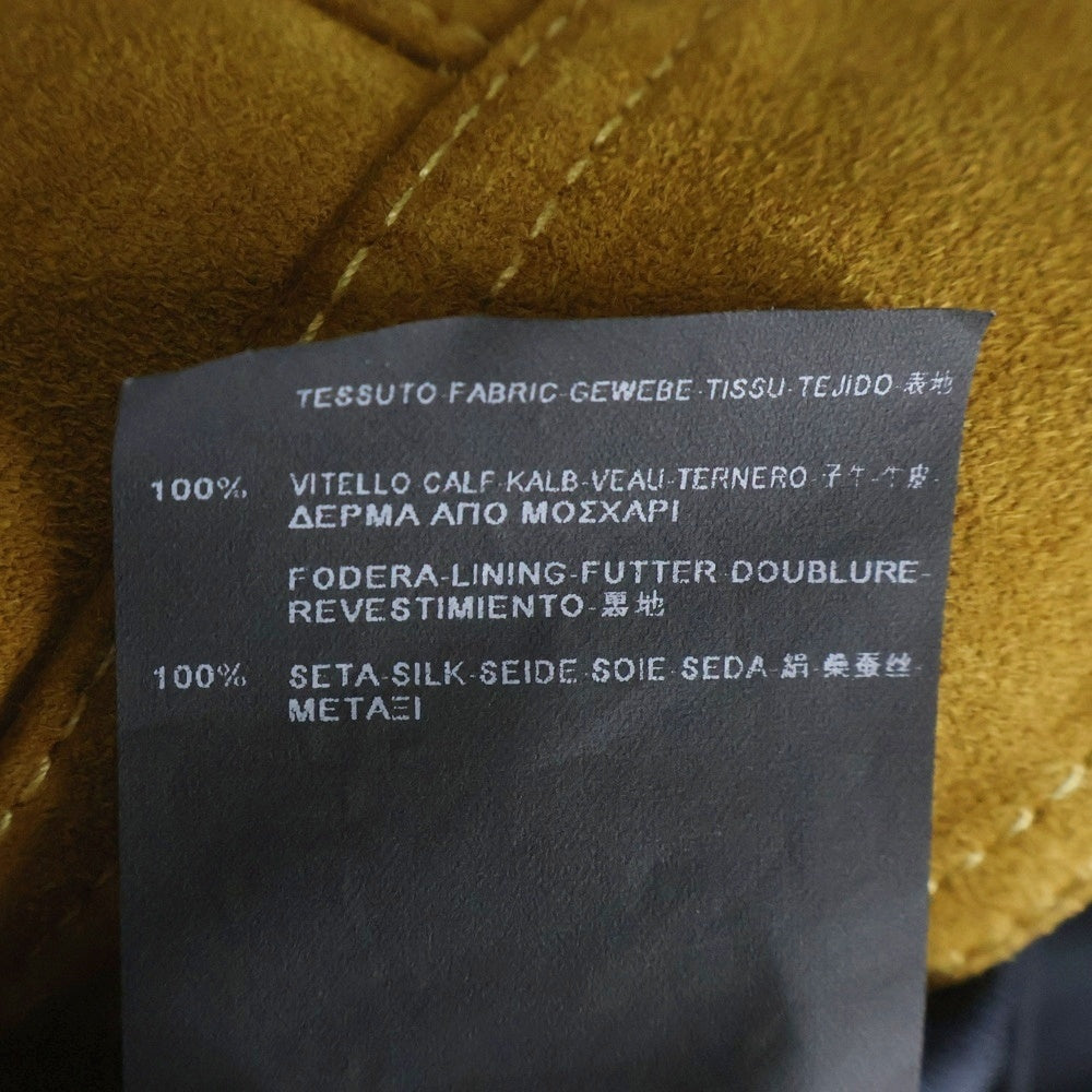 SAINT LAURENT PARIS(サンローランパリ) 15SS トラッパー リブ切替 ジップアップ レザージャケット ベージュ 361673 Y5H01