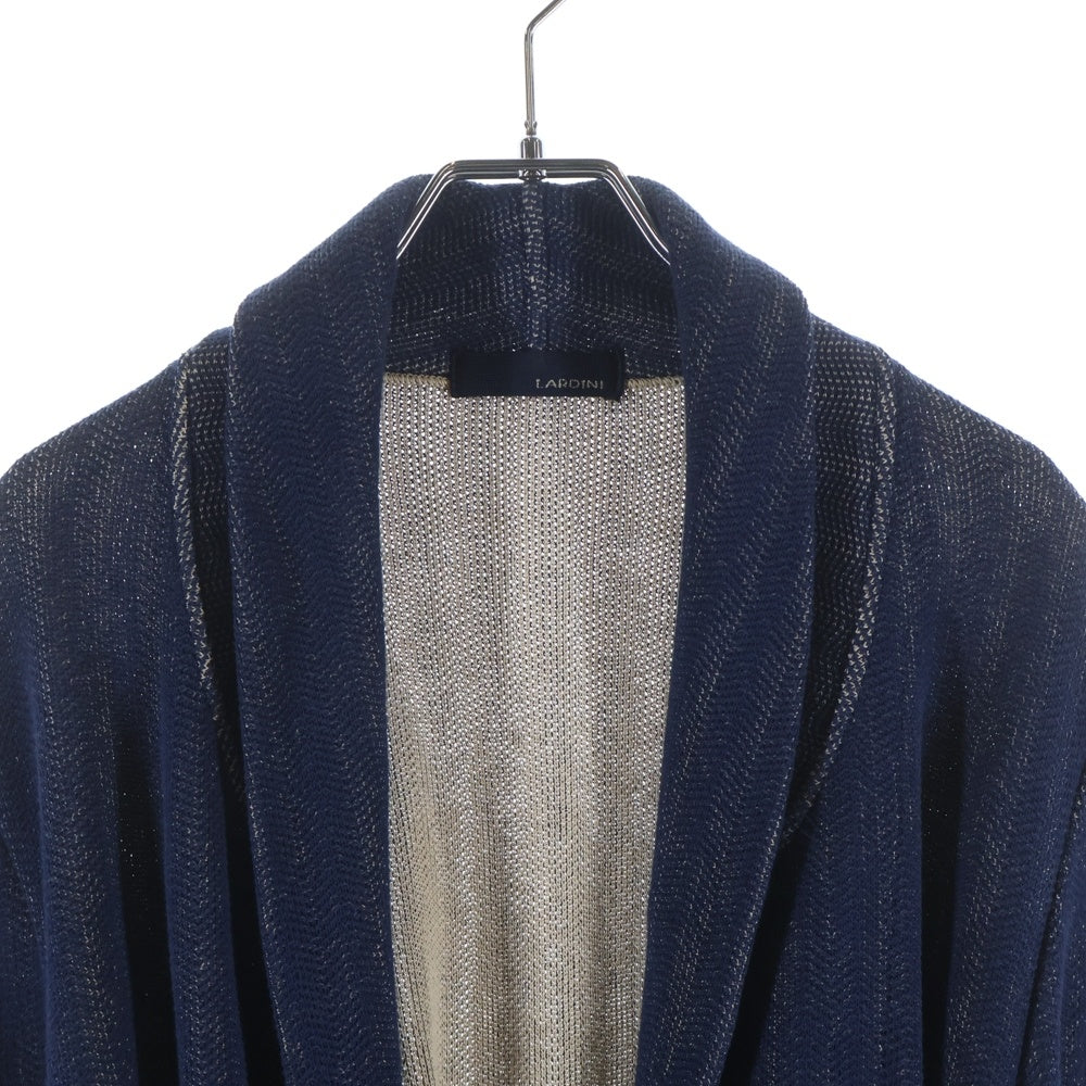 LARDINI(ラルディーニ) コットン ショールカラー カーディガン ブルー JMLJM43