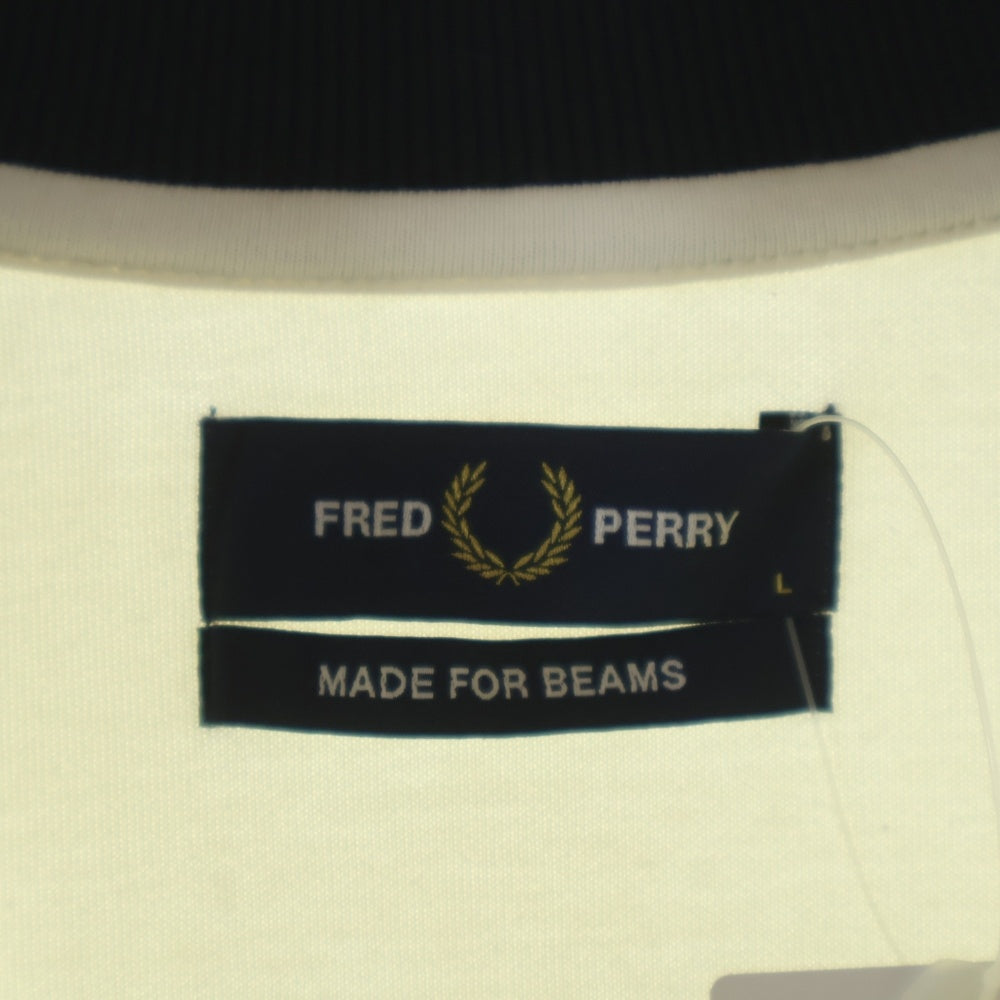 FRED PERRY(フレッドペリー) BEAMS別注 ビームス ロゴ刺繍 ジャージ トラックジャケット ホワイト FZ2691